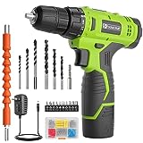 QILA 20V MAX Cordless Drill and Driver, 3/8'' Keyless Chuck, Power Drill  Cordless Set with 2.0Ah Battery & Charger, Electric Drill with Variable